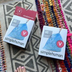 2 boxes of 60 “V” Blue simplehuman  Trash Bags ~ recycling liners!
